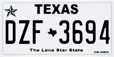 TX license plate DZF3694