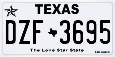 TX license plate DZF3695