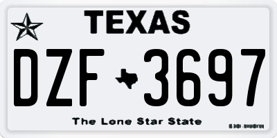 TX license plate DZF3697