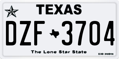 TX license plate DZF3704