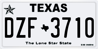 TX license plate DZF3710