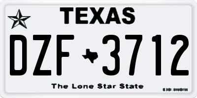 TX license plate DZF3712