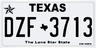TX license plate DZF3713