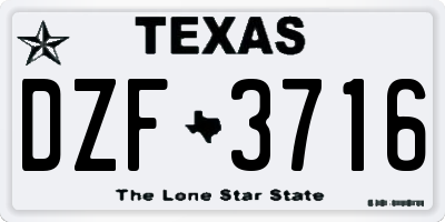 TX license plate DZF3716