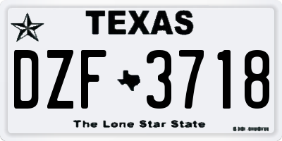 TX license plate DZF3718