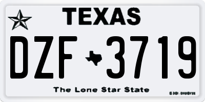 TX license plate DZF3719