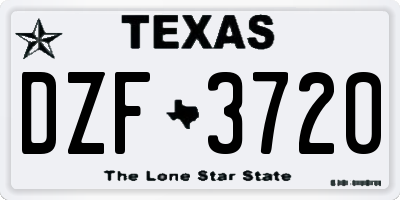 TX license plate DZF3720