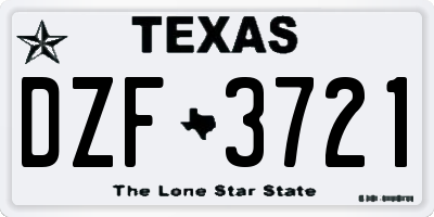 TX license plate DZF3721