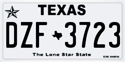 TX license plate DZF3723