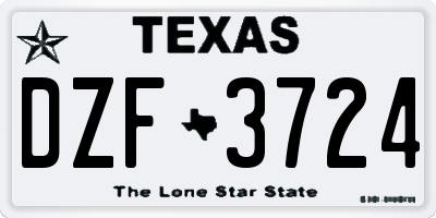 TX license plate DZF3724