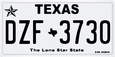 TX license plate DZF3730