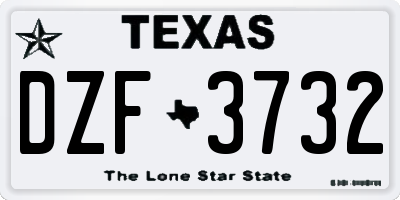 TX license plate DZF3732