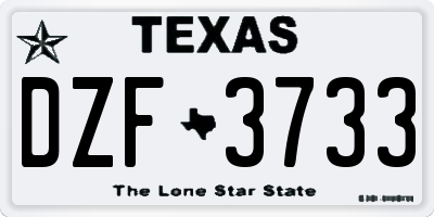 TX license plate DZF3733