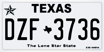 TX license plate DZF3736