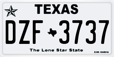 TX license plate DZF3737