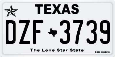TX license plate DZF3739