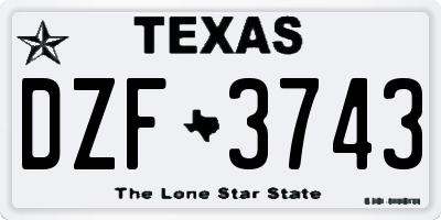 TX license plate DZF3743