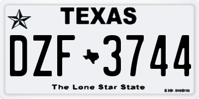 TX license plate DZF3744