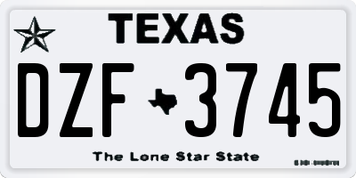 TX license plate DZF3745