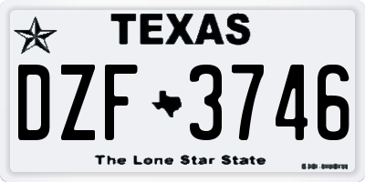 TX license plate DZF3746