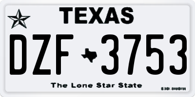 TX license plate DZF3753