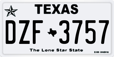 TX license plate DZF3757