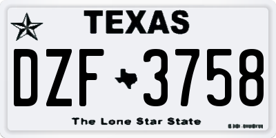 TX license plate DZF3758