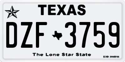 TX license plate DZF3759
