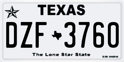 TX license plate DZF3760