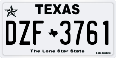 TX license plate DZF3761