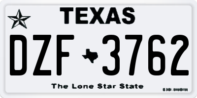 TX license plate DZF3762