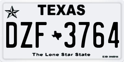 TX license plate DZF3764