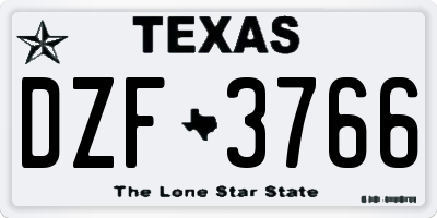 TX license plate DZF3766