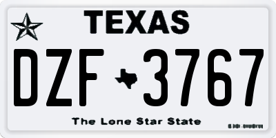 TX license plate DZF3767