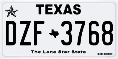TX license plate DZF3768