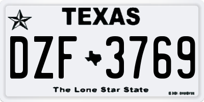 TX license plate DZF3769