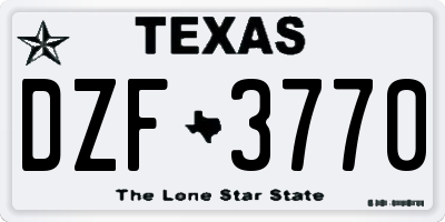 TX license plate DZF3770