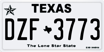 TX license plate DZF3773