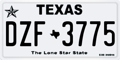TX license plate DZF3775