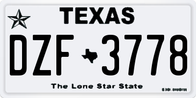 TX license plate DZF3778