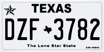 TX license plate DZF3782