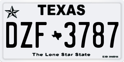 TX license plate DZF3787
