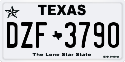 TX license plate DZF3790