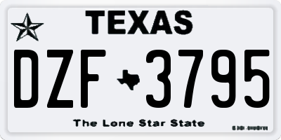 TX license plate DZF3795