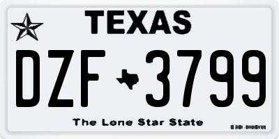 TX license plate DZF3799