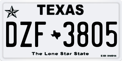 TX license plate DZF3805