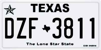 TX license plate DZF3811