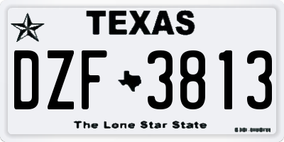 TX license plate DZF3813