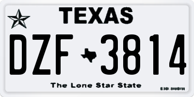 TX license plate DZF3814