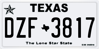 TX license plate DZF3817